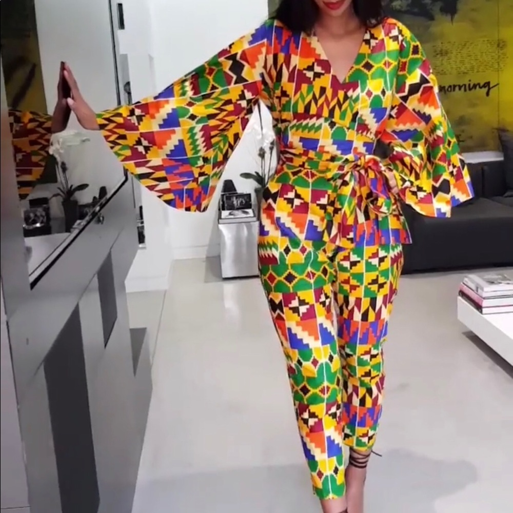 Kente Jumpsuit handmade by Grass Roots.